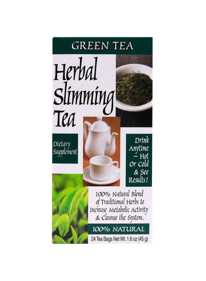21st CENTURY Herbal Slimming Tea, Green Tea, 24 Tea Bags 45g - Image 1